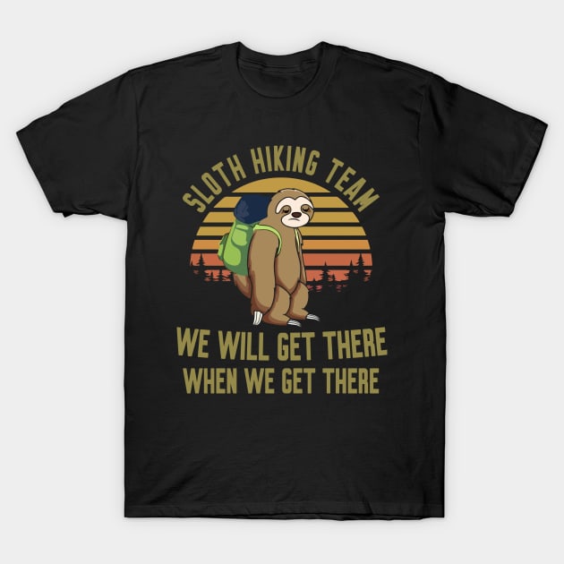 Sloth Hiking Team T-Shirt by Work Memes